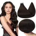 Full Shine Tape in Hair Extensions Real Human Hair 16Inch Color 2 Dark Brown Seamless Hair Extensions Tape in Double Sided Tape Hair Extensions 40Pcs Invisible Skin Weft 100G for Women