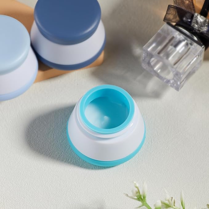 INSFIT Travel Containers for Toiletries, TSA Approved Silicone Cream Jars with Lids, BPA Free Travel Size Toiletries Leakproof Cruise Essentials for Cosmetic Cream Lotion