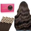 WENNALIFE Tape in Hair Extensions Human Hair, 20pcs 50g 20 inch Light Dark Brown Remy Hair Extensions for Women Tape Ins Straight Extensiones De Cabello Humano Skin Weft