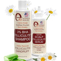 Folliculitis Treatment Shampoo & Serum with 3% BHA, Salicylic Acid, Tea Tree Oil & Chamomile Extracts - Anti Itch Shampoo for women & men with Flaky Scalp Treatment Acne, Made in USA by e70, 8 fl oz
