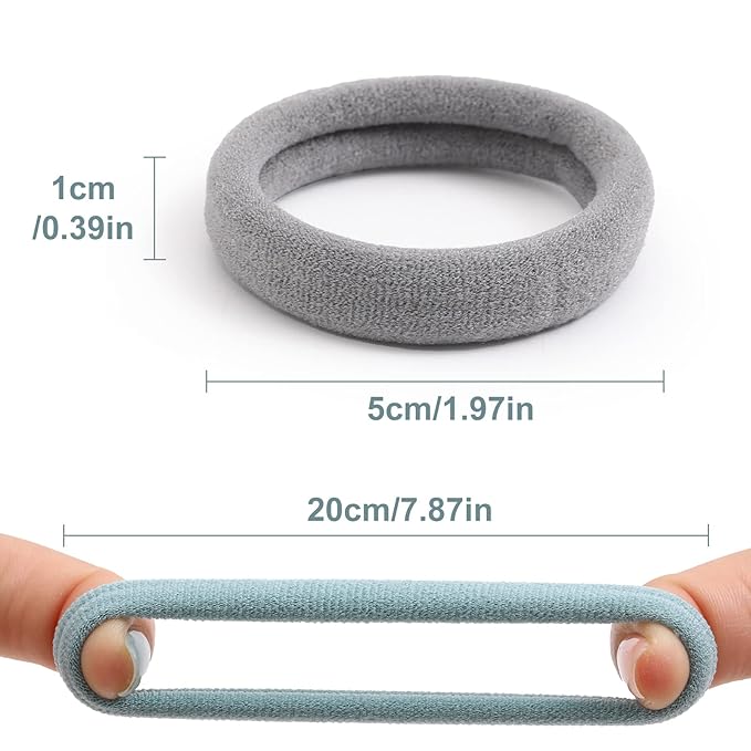 100 Pcs Thick Seamless Hair Ties, Ponytail Holders Hair Accessories No Damage for Thick Hair Christmas Gift(Cool Colors)