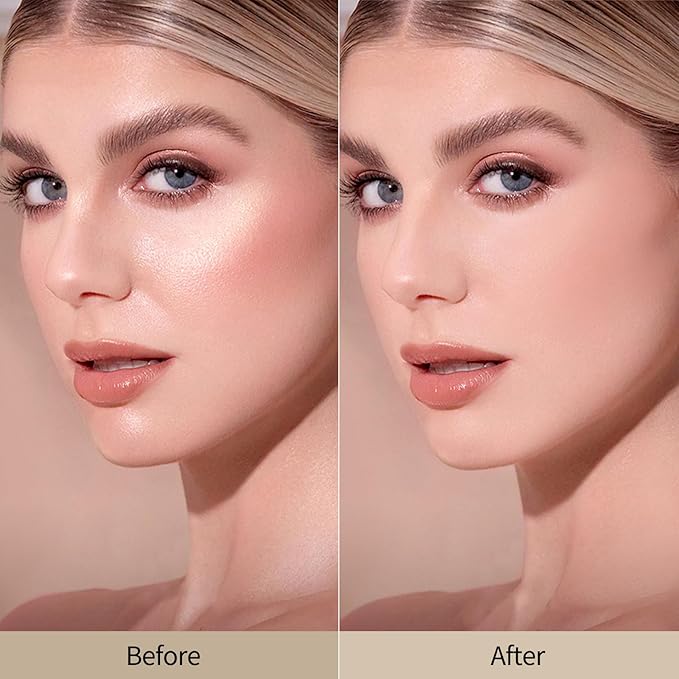 Erinde Pink Translucent Matte Setting Powder with Puff, Face Loose powder Makeup, Oil Control Finishing Powder, Lightweight Blurring Powder, Waterproof, 24H Long-Lasting, Creates Soft Focus Effect