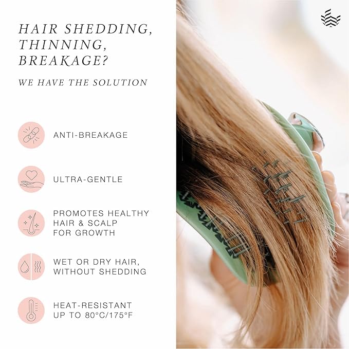 Manta Original Anti-Breakage Hairbrush – Gentle Detangling Brush for Wet & Dry Hair, Flexible Hairbrush for All Types, Healthy Hair Care for Women & Men, Pink