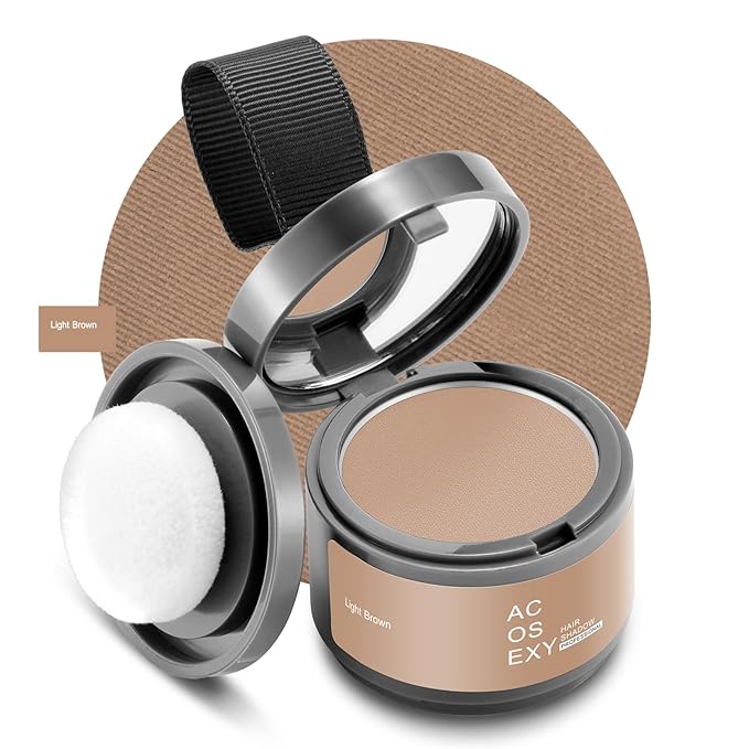 Root Touch Up Hair Powder, Instantly Root Cover Up Hairline Shadow Powder,Hairline Powde for Women Eyebrows, Gray Hair Coverage Touch Up For Men Beard Line,Bald Spots (Light Brown)