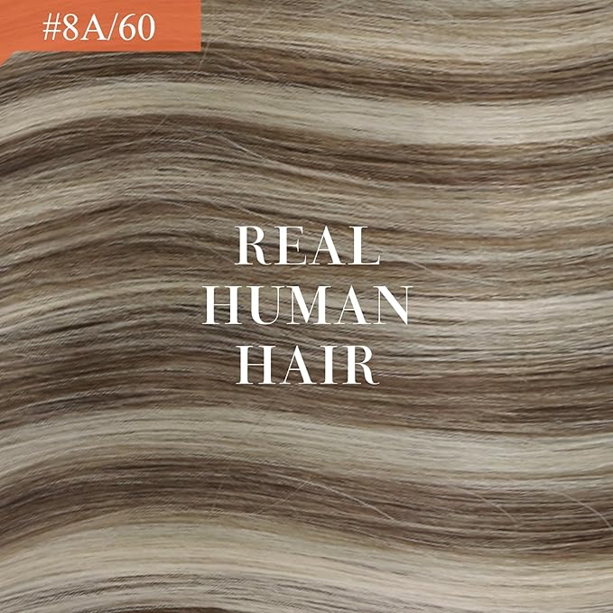 Ve Sunny Hair Extensions Ponytail Real Human Hair Wrap Around Clip in Ponytail Hair Extensions Straight Extensions Human Hair for Women Light Brown Highlights Platinum Blonde 22inch 80G