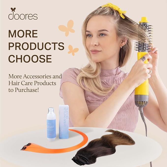 DOORES Human Hair Extensions, Ash Blonde Highlighted Platinum Blonde 110g 7pcs 22 Inch, Seamless Clip in Hair Extensions Straight Remy Clip ins with Invisi Edge