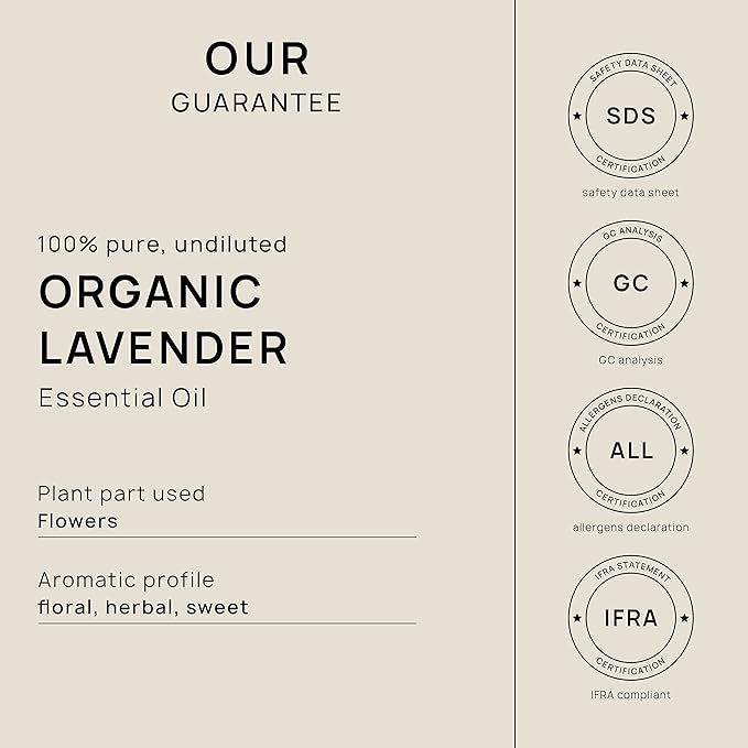 VINEVIDA Organic Lavender Essential Oil 4 oz - Undiluted, DIY Candle Scents for Candlemaking, Bulk for Soap Making