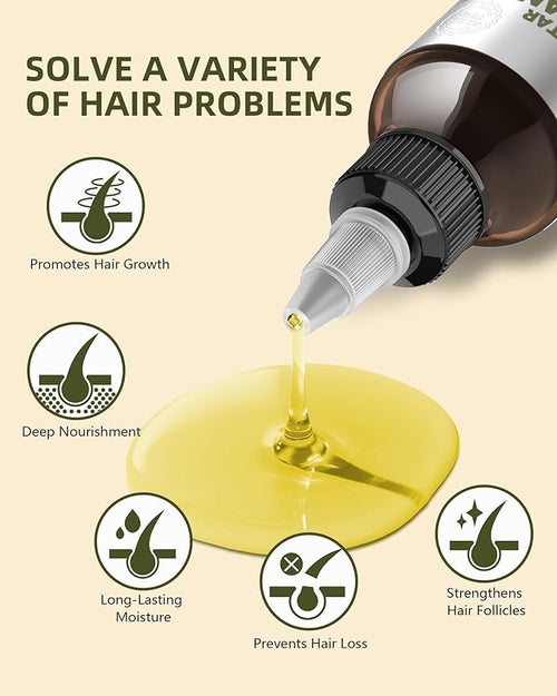 100% Natural Raw Batana Oil for Hair Growth, Dr Sebi Hair Growth Oil From Honduras, Thicker & Stronger Hair, Prevents Hair Loss, Eliminates Split Ends 4.23 Fl Oz (Pack of 2)