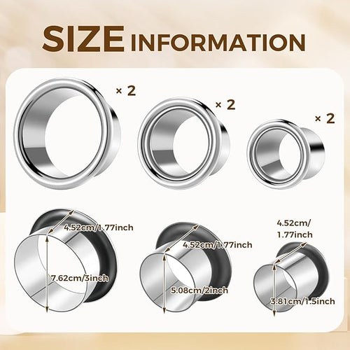 6 Pcs 3.0" 2.0" 1.5" Canister Hair Dryer Holder Insert Salon Station Stainless Steel Hot Iron Appliance Tube Hair Tool Holder Tube Organizer for Vanity Hairdresser Bathroom