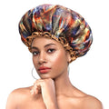 mikimini Mystery Medium Shower Caps Pack of 2, Shower Cap for Girls and Women with Brown Lace, Reusable Waterproof Bathing Shower Hat