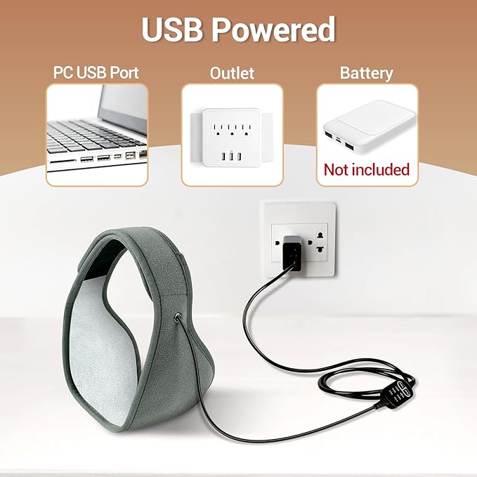 Comfytemp Face Heating Pad for TMJ Relief, Heated Face Mask with 3 Heat and Time Settings, USB Electric Wearable Heating Pad for Face Jaw Chin Wisdom Teeth, Oral and Facial Surgery