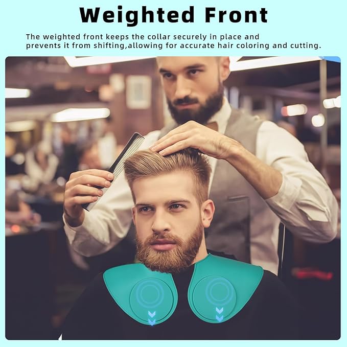 Professional Hair Cutting Cape with Geometric Grid Pattern, Longer Silicone Waterproof Cutting Mat,Neck Guide