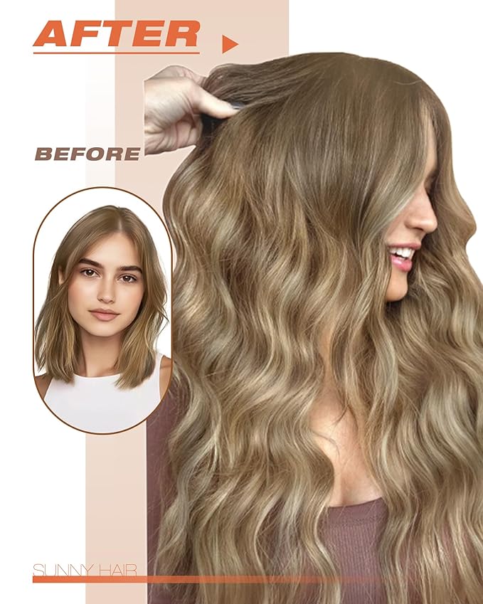 Sunny Hair Tape in Hair Extensions Human Hair, Human Hair Tape in Extensions Light Brown Balayage Blonde Hair Extensions Real Human Hair Tape in 18Inch 50g
