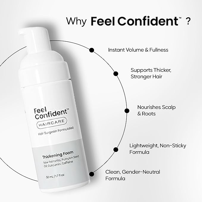 Haircare Thickening Foam - Hair Surgeon Formulated, 1.7 oz / 50 mL Foam Pump, White