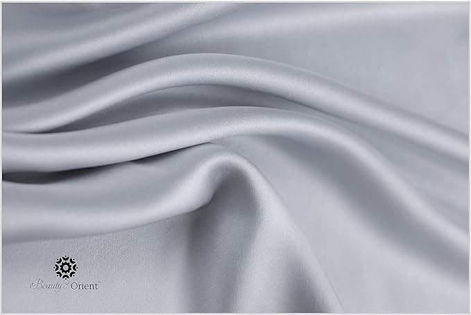19 Momme Premium Mulberry Silk Pillowcase for Hair and Skin | Handcrafted Hypoallergenic & Anti-Acne 100% Silk Pillow Cases with Zipper | Queen - 20" x 30", Silver Lining
