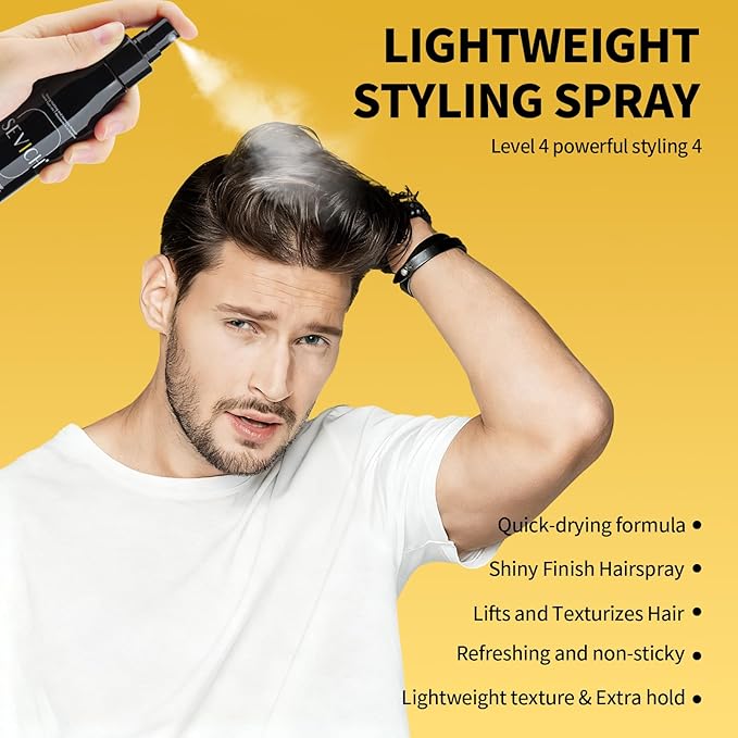 SEVICH Extra Hold Hair Spray,Level 4 Strong Hold Humidity Resistant Hairspray for Men & Women,Lightweight Texture & Shaping Effect,Refreshing & Non-sticky,100ml