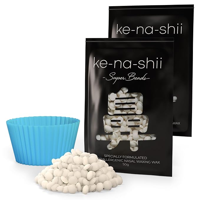 Kenashii Super Beads | Nose Waxing Wax | Specially Formulated | Hypoallergenic | Melting Pot Included | Medical Grade Silicone | Fast, Safe, Ridiculously Satisfying Nose and Ear Hair Removal