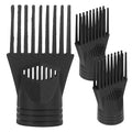 3pcs Hair Dryer Concentrator Attachment - Salon Plastic Blow Dryer Comb Nozzle Replacement - Black Hair Styling Blower Comb Nozzle