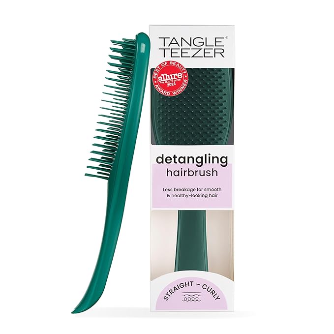 Tangle Teezer Ultimate Detangler Brush for Wet & Dry Hair, Eliminates Knots & Reduces Breakage for All Hair Types, Amazon Exclusive Emerald Green