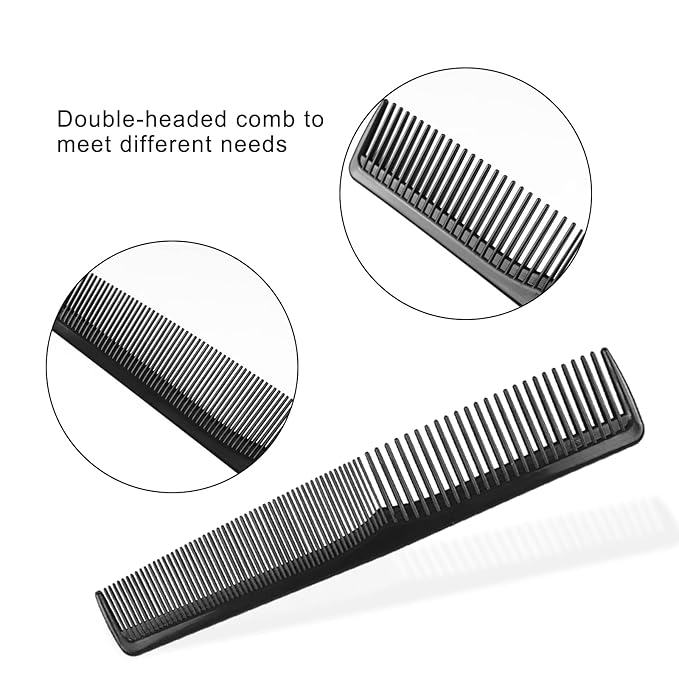 Hair Comb, 200 Pack Sturdy Combs in Bulk, Individually Wrapped Double Tooth Hair Pocket Comb, for Salon Customers, Travelers, Charities, Homeless Shelters, Black