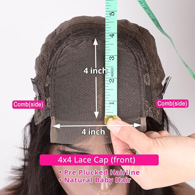 Bangjazz 4X4 Lace Front Wigs Human Hair Water Wave Wig 180% Density Brazilian Virgin Hair Pre Plucked with Baby Hair Wigs for Black Women Deep Water Wig 18 Inch Natural Color (18 Inch,Water Wave Wigs)