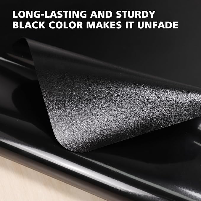 Vinyl Floor Mat for Home, Black Waterproof Area Mat for Under Dining Room Table, Sturdy Plastic Rug Protector for Kitchen, Living Room, Yard, Garage, Large Baby Play Mat (60"x 75")