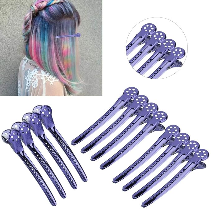 Hair Styling Clips, ANGGREK 12pcs/Box Hair Styling Clips Hairdressing Salon Sectioning Hairpins Duck Billed Hair Cutting Clips for Thick and Thin Hair Salon Styling 6 Colors()