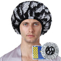 Years calm Shower Cap for Men, Waterproof & Heat-Retaining Hair Treatment Cap – Reusable Men’s Shower Cap with Foil Lining, Elastic Band, for Steam Care, Hair Mask & Oil Conditioning