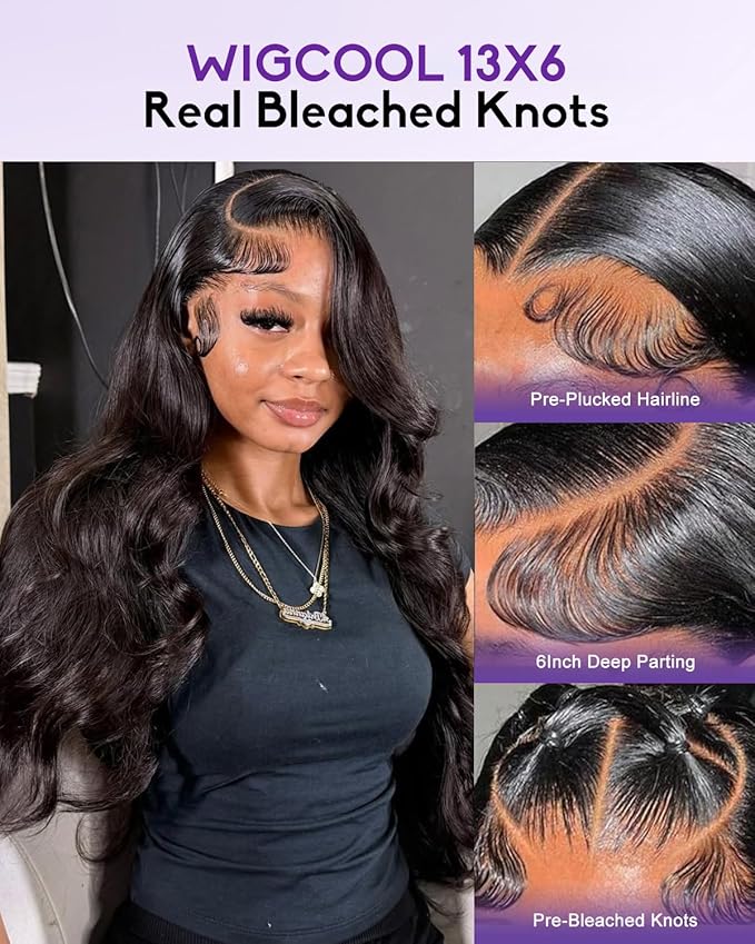 13x6 Body Wave Lace Front Wigs Human Hair Pre Plucked 180 Density HD Transparent Lace Frontal Wigs Human Hair for Women Glueless Wigs No Synthetic Blend Triple Lifespan 3X 26Inch