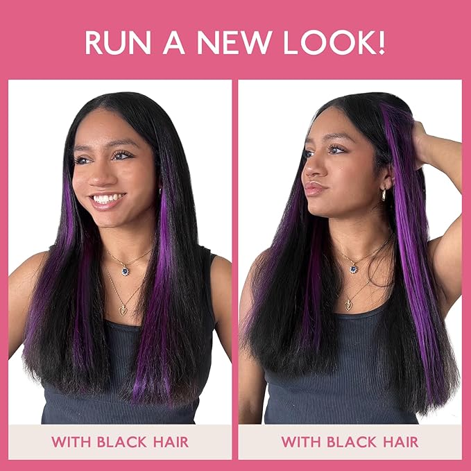 WENNALIFE Purple Tape In Hair Extensions, 10pcs 20g 10 inch Remy Invisible Tape Ins Straight Colored Soft Real Human Hair Tape In Extensions Refill Set Extensions