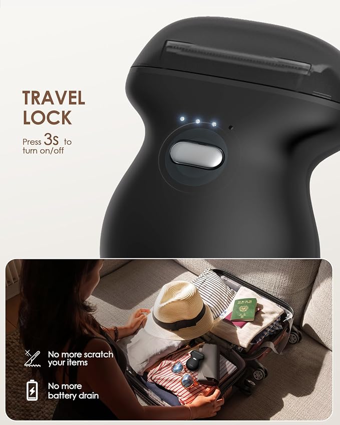 Mini Electric Shaver for Women, Rechargeable Travel-Sized Body Hair Trimmer, Palm-Perfect Hair Removal Razor with LED Display, Waterproof Wet/Dry Use Type-C Charging, On-The-Go Black