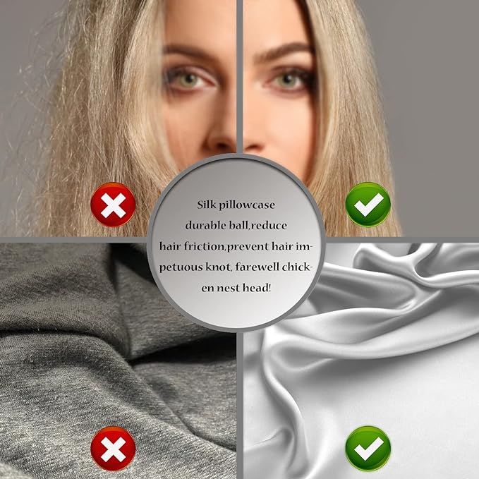 Natural Mulberry Silk Pillowcase for Hair and Skin Standard Size 20"X 26" with Hidden Zipper Soft Breathable Smooth Cooling Silk Pillow Covers(Silver Grey,Standard,1Pcs)