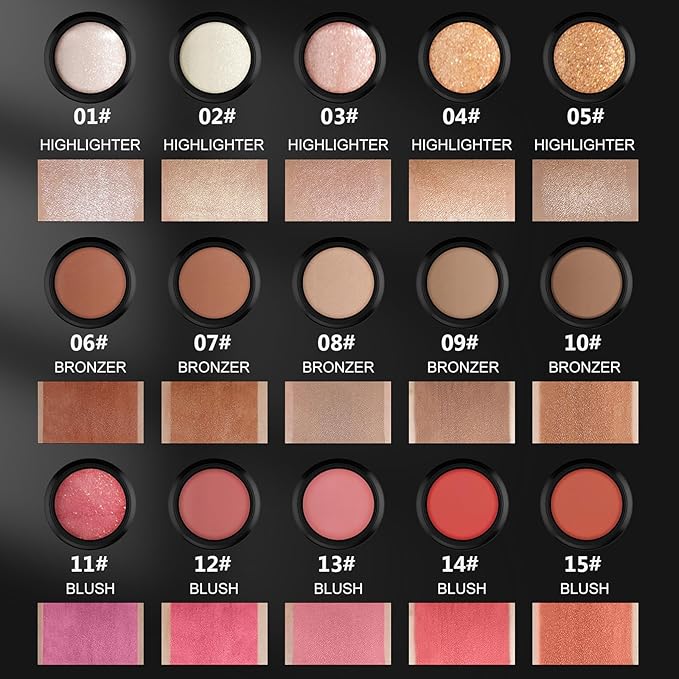 3 Pcs Face Contour Stick Kit, Matte Finish Face Stick Trio with Bronzer Blush Highlighter and Brush, Long Lasting Waterproof Cream Beauty Wand Makeup Set for Sculpt Glowing Face Look (#2, 7, 11)