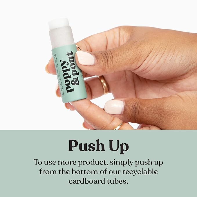 Jumbo Lip Balm Gift Set (3-Pack, Warm Flavors) | Poppy & Pout All Natural Lip Balms & Moisturizers | Hydrates with Beeswax, Vitamin E, Organic Coconut Oil | Cruelty-Free | Recyclable Cardboard Tube