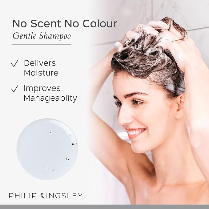PHILIP KINGSLEY | No Scent No Color Gentle Shampoo | For Sensitive and Delicate Scalps | Sulfate-Free and Fragrance-Free | 33.8oz