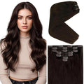 Ve Sunny Dark Brown Clip in Hair Extensions Real Human Hair 12 Inch Short Human Hair Clip in Extensions Remy Hair Extensions Clip in Human Hair for Women 80g 5Pcs
