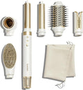 GLAMUP® 6 in 1 Hot Air Styler, Tight Grip, Powerful High Speed Dryer, Volumizer, Blow Dryer Brush, Curling Volumizing Hair Styler Gift Set with Travel Bag