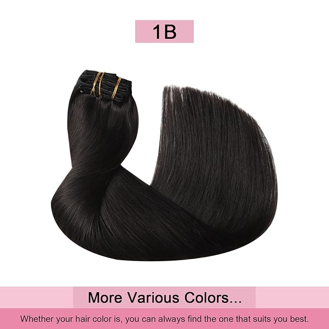 Pro2.0 Remy Clip in Extensions Real Human Hair Color #1B Natural Black Remy Clip in Hair Extensions Real Human Hair 18inch 120g Thick 7pcs Seamless Double Weft for Women（#1B-18inch）