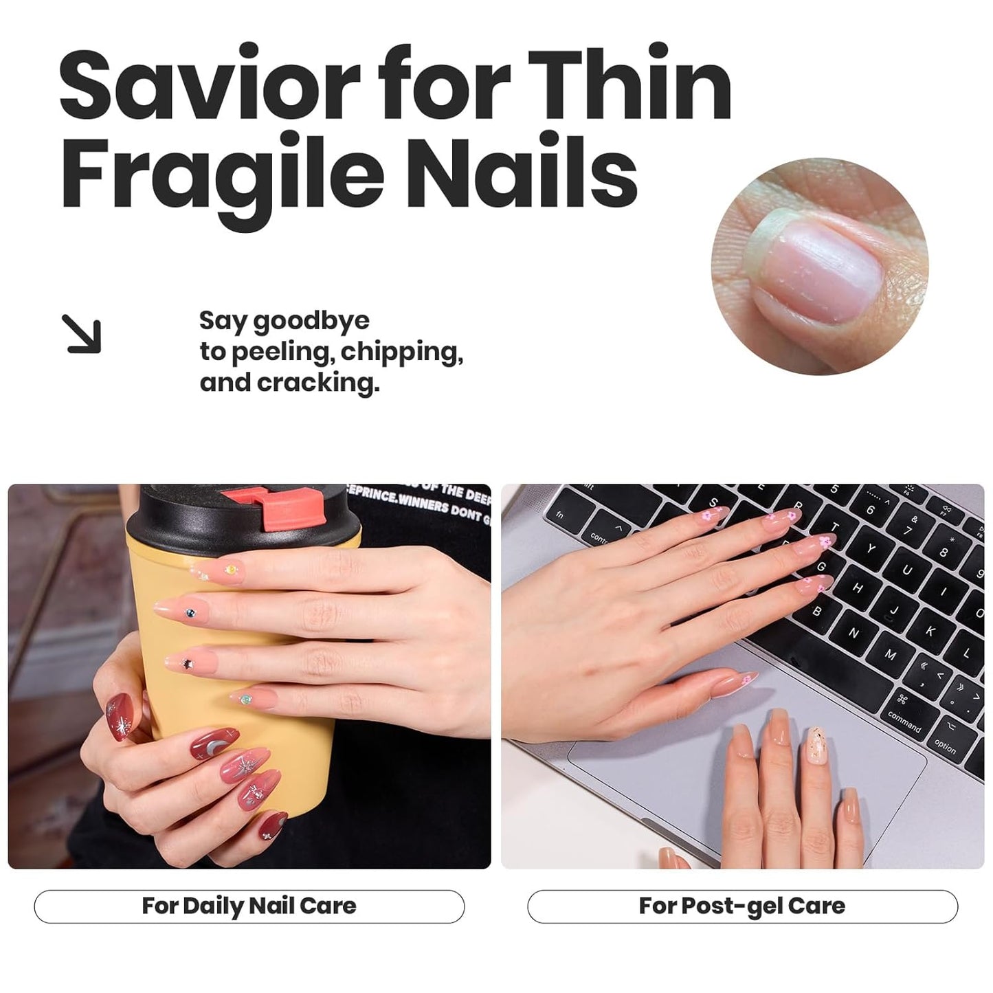 Beetles Jelly Nail Polish Set P186,6 Colors Burgundy Pink Nude Quick Dry Nail Polish Fingernail Fast Drying & Long Lasting Nail Strengthener Polish