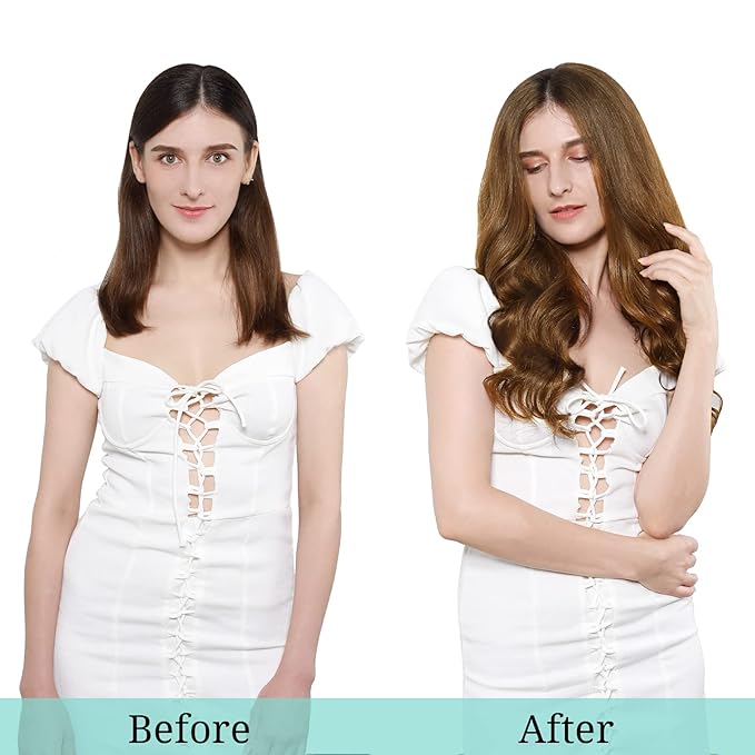 DOORES Human Hair Extensions Clip in, Medium Auburn 16 Inch 7pcs 120g, Remy Thick Natural Silky Straight Extensions for Women