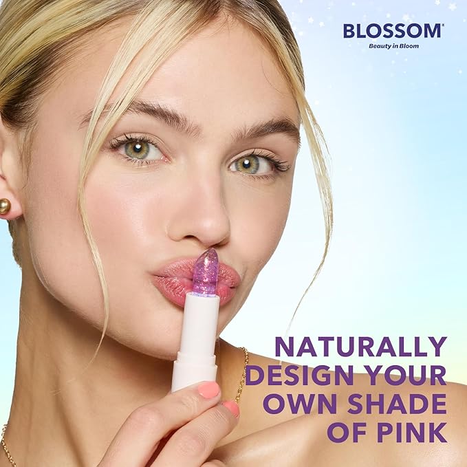 Blossom pH Adjusting Shimmering Lip Balm Moisturizing Glitter Sparkle Lip Balm, 0.12oz./3.5g, Coral