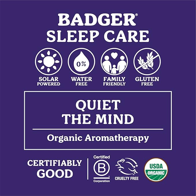 Badger - Sleep Balm, Lavender & Bergamot, Natural Sleep Balm, Scented Relaxing Balm for Children and Adults, Calming Night Balm, Organic Sleep Balm, 2 oz