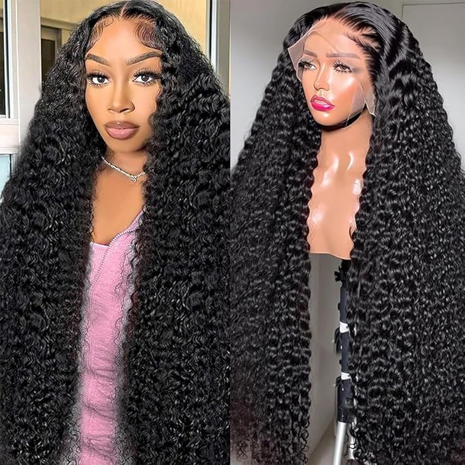 30 Inch Deep Wave Lace Front Wigs Human Hair 200% Density 13x6 Lace Front Wig Human Hair For Women 100% Real Human Hair No Synthetic Blend No Tangle No Shedding Triple Lifespan 3X
