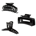 Black Claw Clips for Thick/Fine/Thin Hair,Strong holding teeth interlocking Women Large Jaw Clips neutral 3 Count In set basic hair accessories (black hair clips)