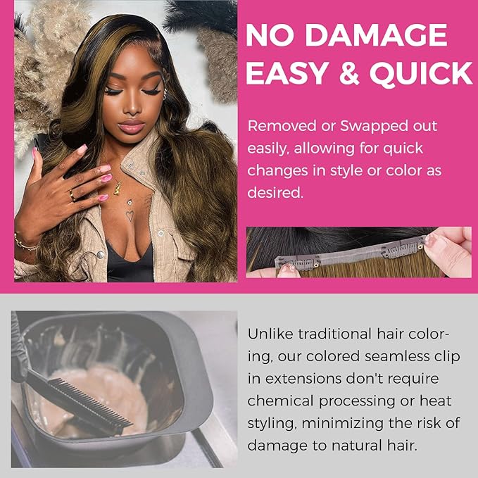 Lashey Seamless Clip in Hair Extensions Real Human Hair Medium Brown 4pcs 46g Invisi Edge 18 Inch Straight Hair Extension Clip ins