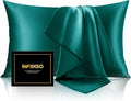 INFIIXSO Mulberry Silk Pillowcase for Hair and Skin, Silk Pillow Cases Standard Size with Hidden Zipper 20x26 Inches, Super Smooth and Soft Cooling Pillow Cases for Hot Sleepers(Teal, 1 Pack)