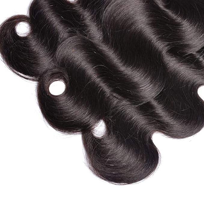 Human Hair Bundles Color 1B Body Wave Bundle Niegmeag Brazilian Virgin Soft and Silky Remy Hair 3 Bundles 16 18 20 Inch Natural Black Body Wave Bundle Double Weft Hair Weave