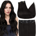 Full Shine Hair Clip in Extensions 18 Inch Black Invisible Clip in Hair Extensions Human Hair Natural Black Real Remy Hair Clip ins for Women 3 PCS 60 Grams