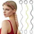 3 Packs Ponytail Holders Hair Ties for Women, Spiral Pony Tails Elastic Braided Hair Holders for Gym Swimming Sports (3pcs16"colorful15)