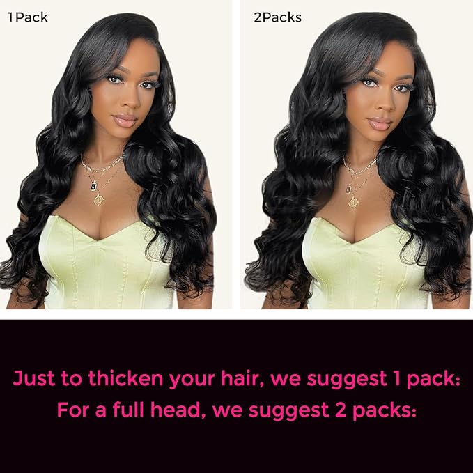 Lashey Body Wave Clip in Hair Extensions for Women 26 Inch 7pcs 120g Natural Black Clip in Hair Extensions with Lace Weft Long Remy Human Hair Extensions
